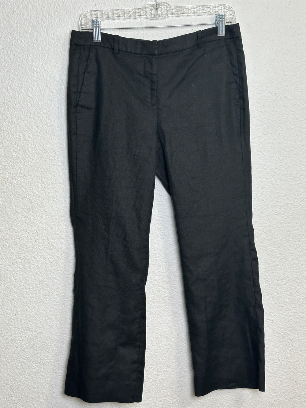 J Crew Petite Kaya Pant Linen Blend Black Trouser Career Workwear Womens 6P